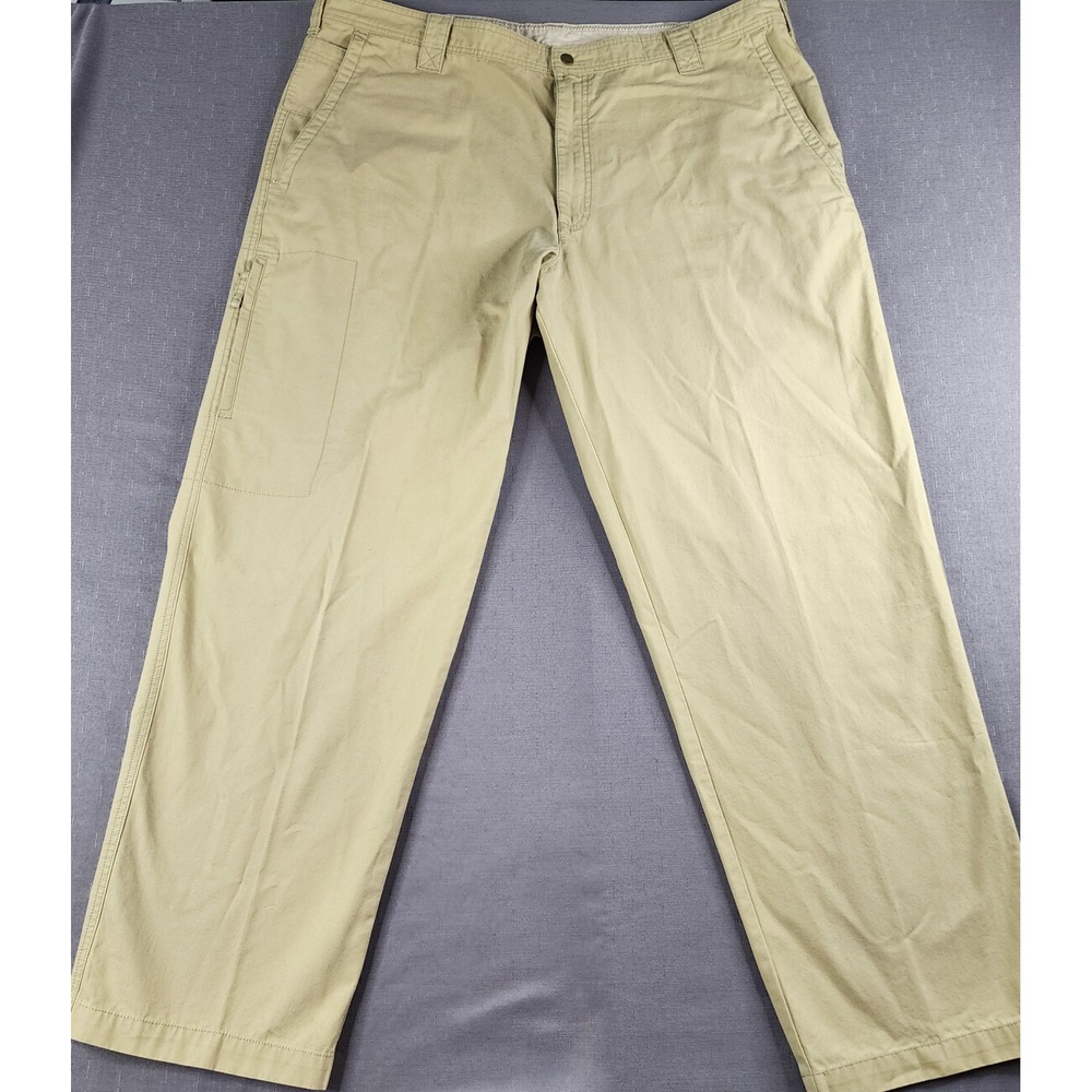 Columbia Mens Khaki Chino Hiking Pants Tan Cotton Canvas Size 42 x 32 Utility